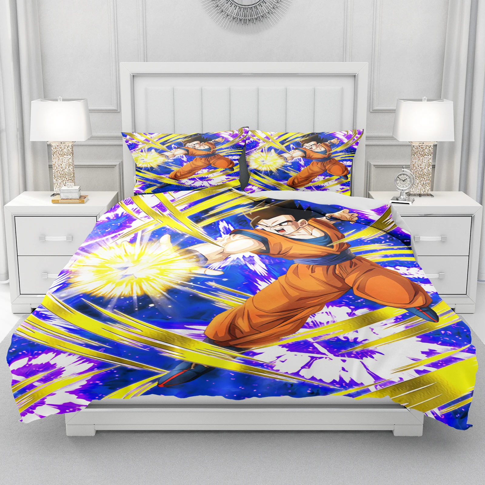 

Anime Sun WuKong Duvet Cover Monkey Decor Cartoon Children's Bedroom Set Quilt Covers Pillowcase Kids Bedding Set Holiday Gifts
