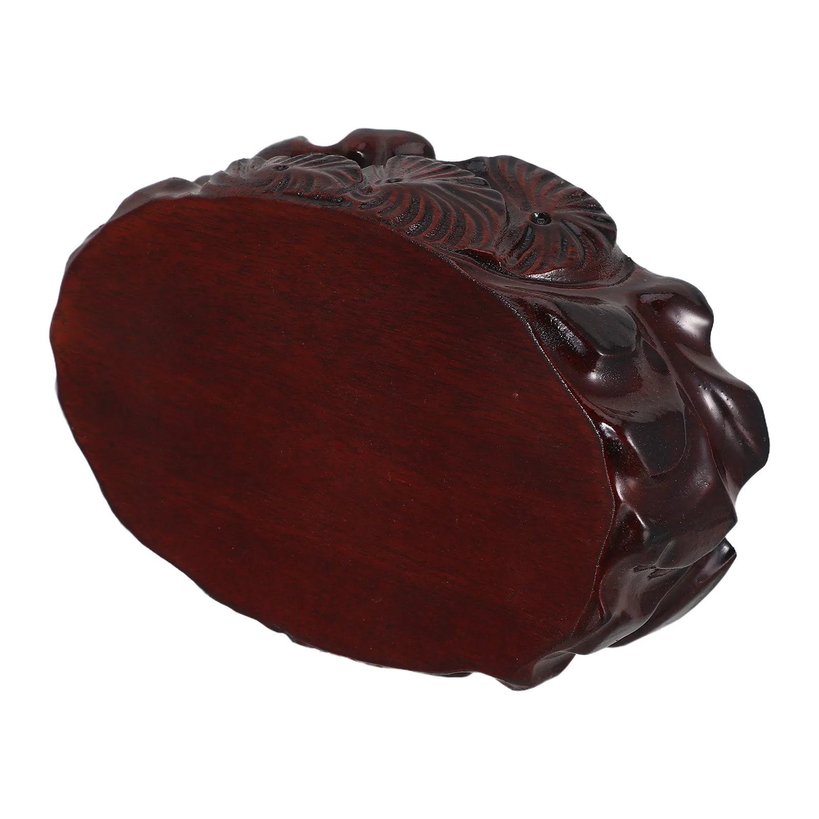 Oval Wooden Display Base for Statues Solid Wood Root Carving Oriental Style Vase Stand Teapot Crystal Ball Flowerpot Pedestal