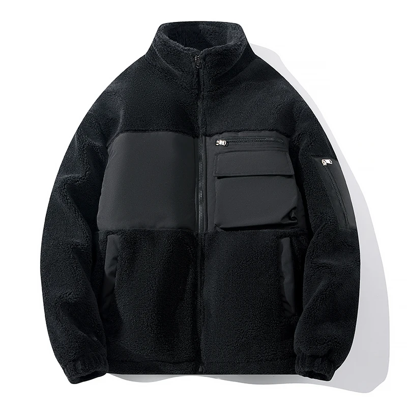 الشتاء الثلوج سترات الرجال الصوف زمم ملابس خارجية سترة واقية القطبية جاكيت من الصوف الرجال سترة دافئة صوف مبطن رشاقته معطف دافئ