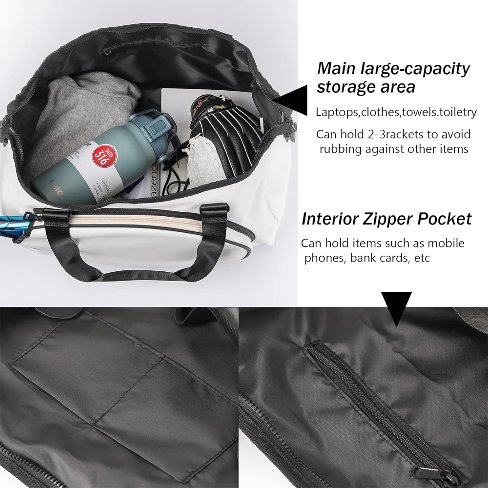 1pcs Tennis Bag Tennis Racket Tote for Women & Men Unisex - Sports Racquet Pickleball, Badminton, Squash Case Convertible Should