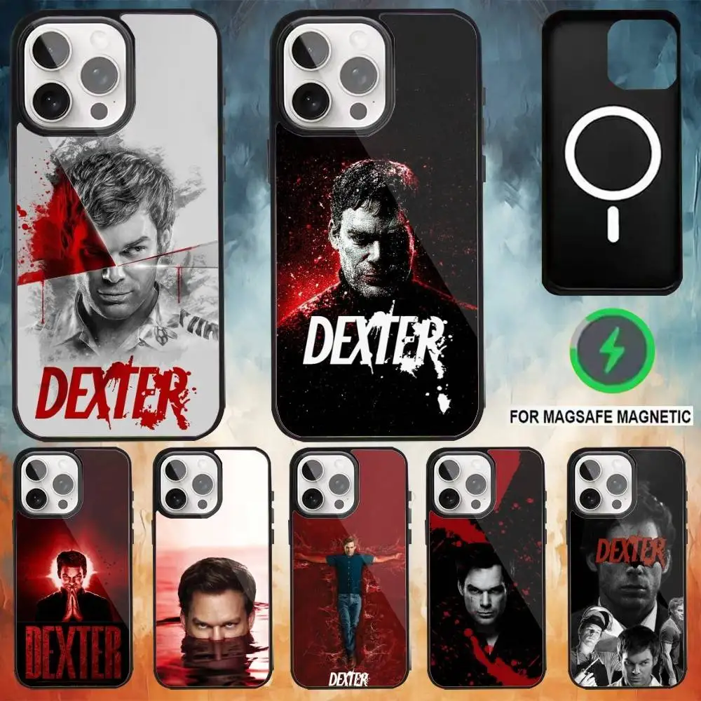 

D-Dexter M-Morgan Phone Case For iPhone17,16,15,14,13,12,11 Plus,Pro Max Magnetic For Magsafe Wireless Charging