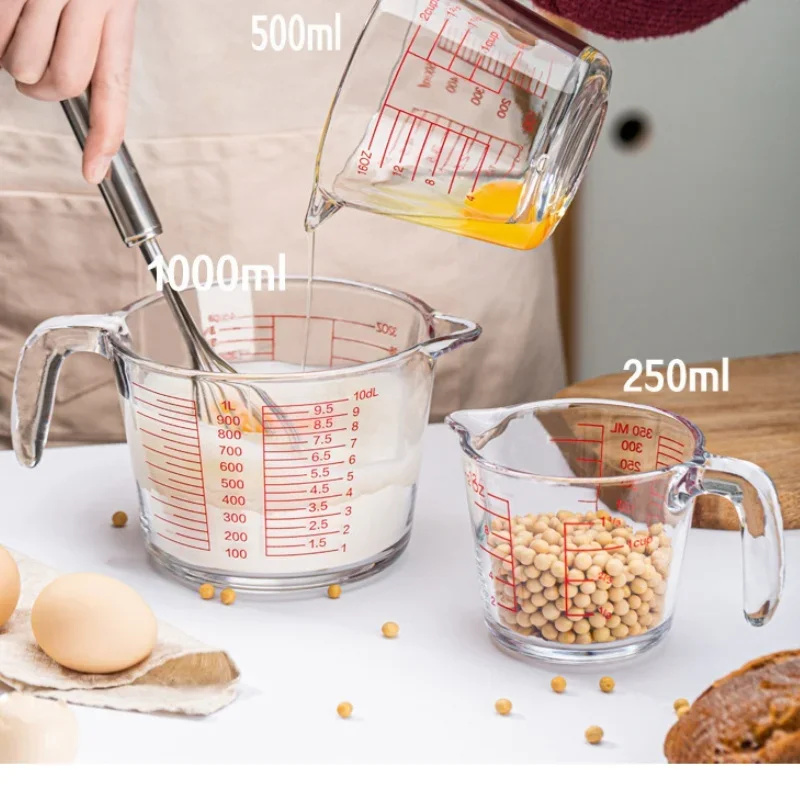 2/4 Cup Glass Measuring Cup For Baking and Cooking, Dishwasher, Freezer, Microwave, Preheated Oven Safe, Essential Kitchen Tools