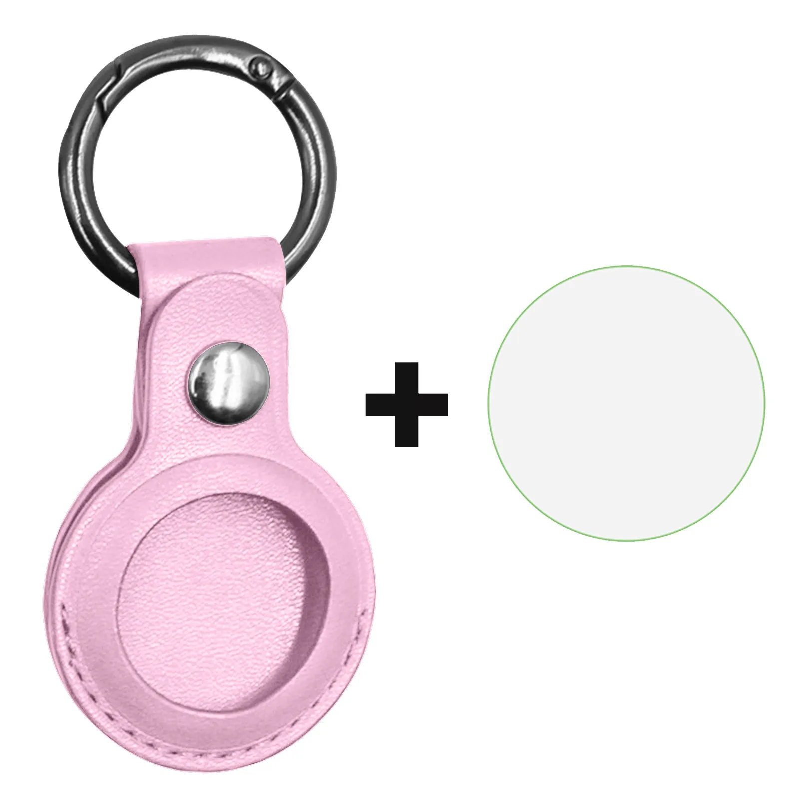 For  AirTag Case Leather Luxury Protective Cover +Soft Protective Film