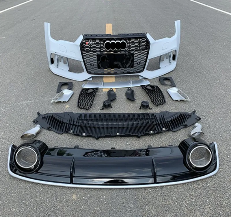 

Suitable for 09-18 Au di A7 Modified RS7 Surrounded Front Bumper Honeycomb Middle Mesh Side Skirt Front Shovel Rear Tail Lip