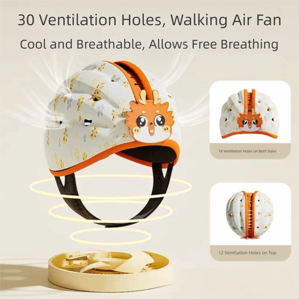 Toddler Walking Crawling Baby Safety Helmet Breathable Kids Security Head Protective Hat Cartoon Anti-Collision