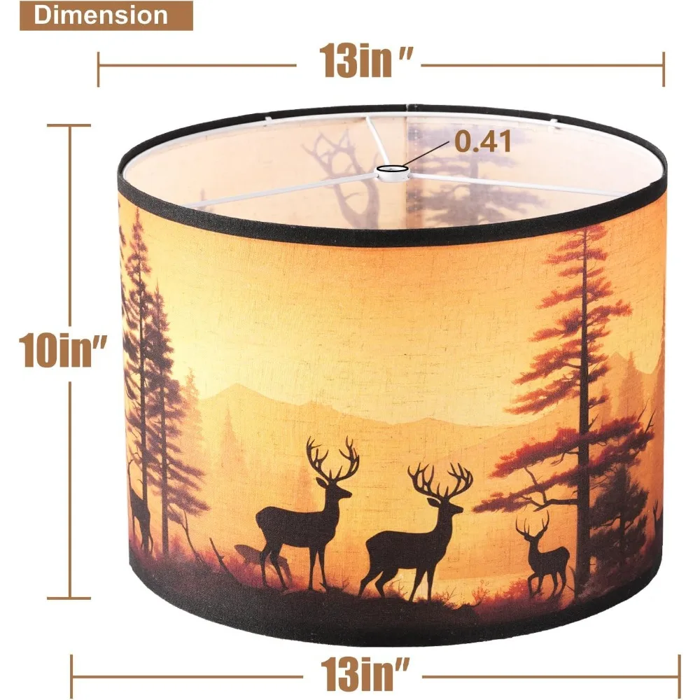 مجموعة ظلال مصابيح مكونة من 2، أباجورة قماشية متوسطة لمصابيح الطاولة، مصابيح أرضية، أعلى 13 بوصة × 13 بوصة سفلية × 10 بوصة ارتفاع (مقرب العنكبوت) يدويًا