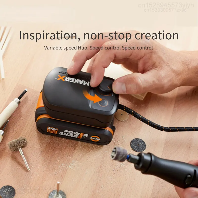 Youpin Worx 20V MakerX Tool Set Rotary Tool Angle Grinder Air Brush Wood & Metal Cutter Hot Glue Gun Blower Repair Hand Tools