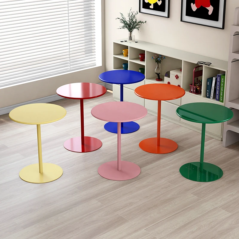 Colorful Side Table Modern Small round Organizer Dopamine Style Furniture for Living Room Sofa Corner