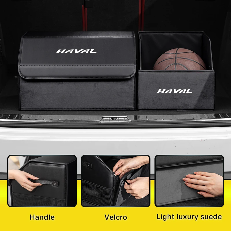 Faux Suede Car Trunk Storage Box Foldable For Great Wall Haval F7 H6 H2 H3 H5 H7 H8 H9 M4 F7X F7H H2S Jolion