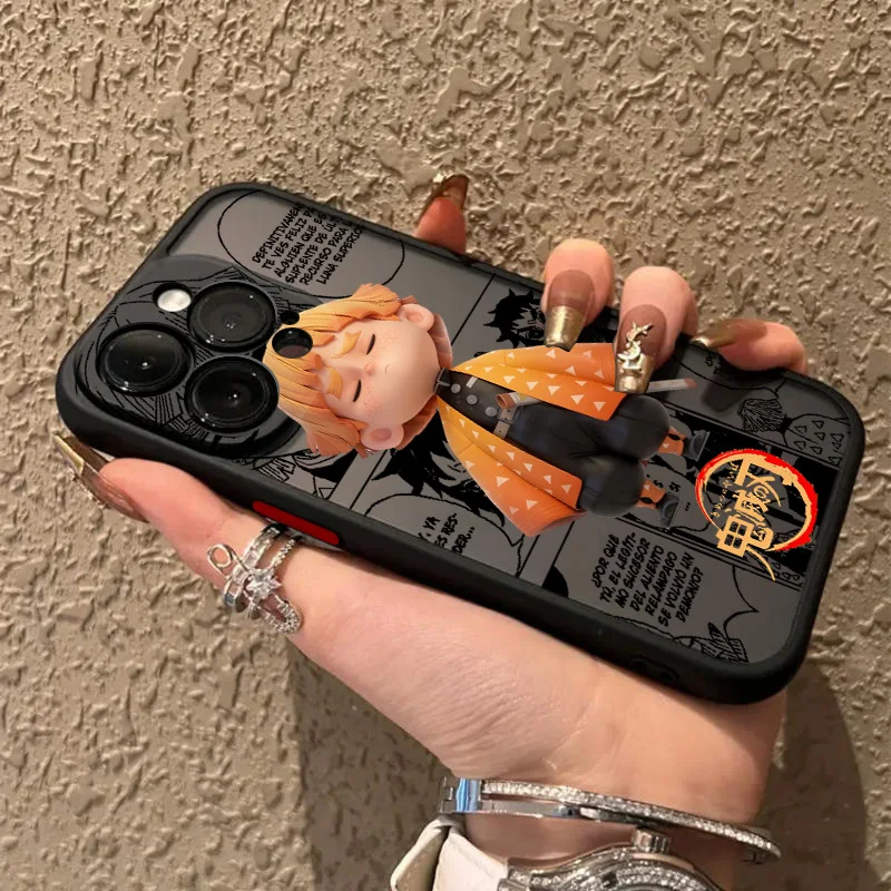 Demon Slayer Agatsuma Zenitsu เคสโทรศัพท์สําหรับ Poco F2 F3 F4 F5 C31 40 M2 M3 M4 M5S X3 X4 X5 X6 Pro GT Frosted โปร่งแสง Funda