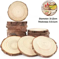 3 adet 5 adet 10 adet 30 adet Doğal Çam Yuvarlak Ahşap Dilimleri Kabuğu Boyutu 3 cm-12 cm DIY El Sanatları Düğünler ve Partiler için Mükemmel