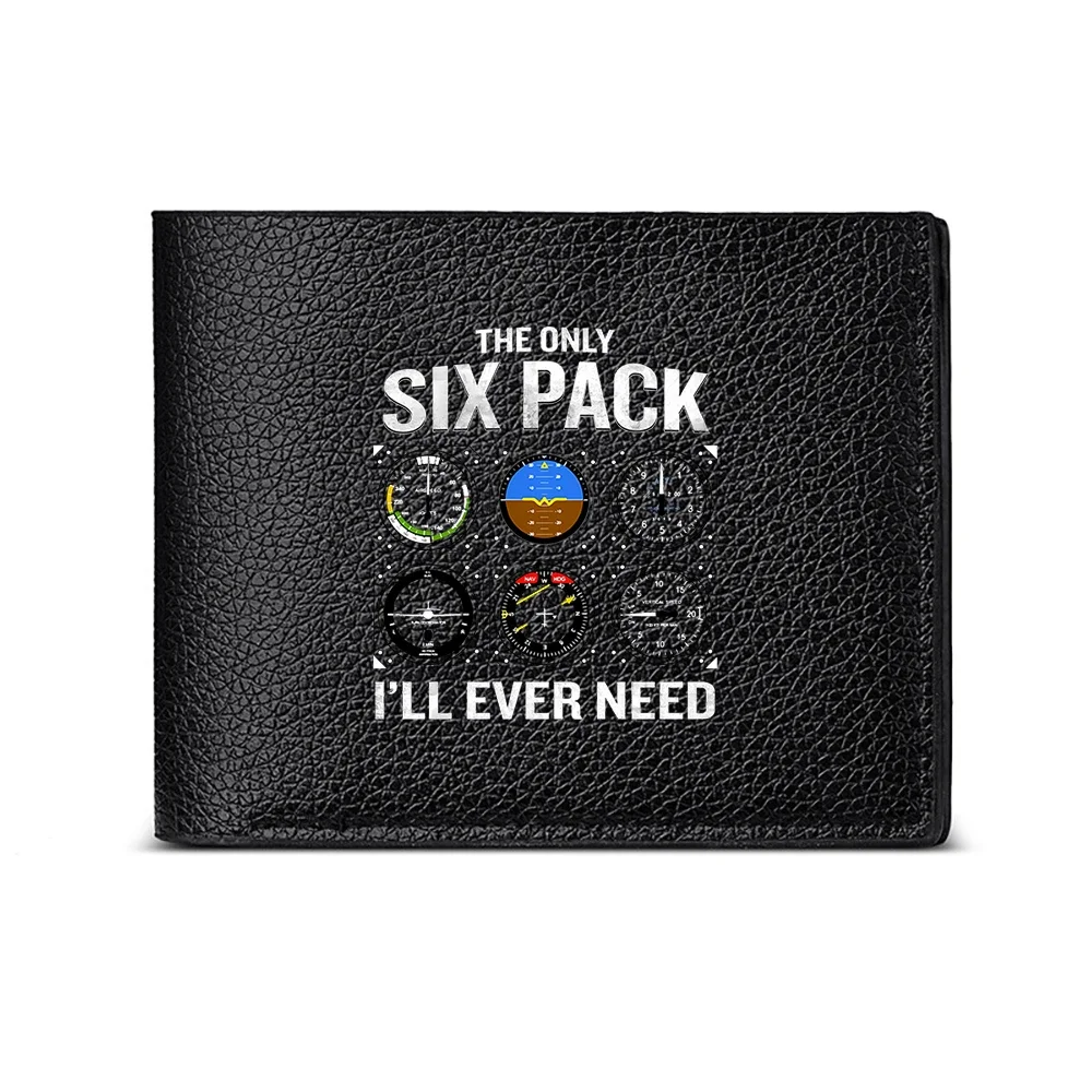 The Only Six Pack I Ll Ever Need Aviation Instrument Design Men S Wallet Card Holder Fashion Casual Business Style