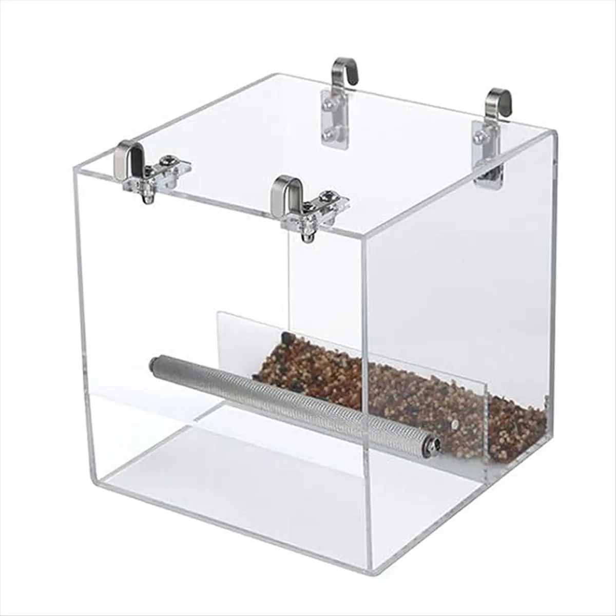 AA83 No Mess Bird Feeder for Cage Bird Feeder Automatic Bird Feeder for Cage, Acrylic Bird Feeder Parrot Cage Food Feeder