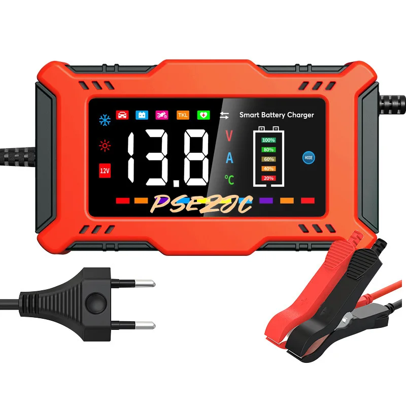 12V/24V Truck Motorcycle Universal Battery Intelligent Pulse Automatic Repair Charger Car Battery Charger