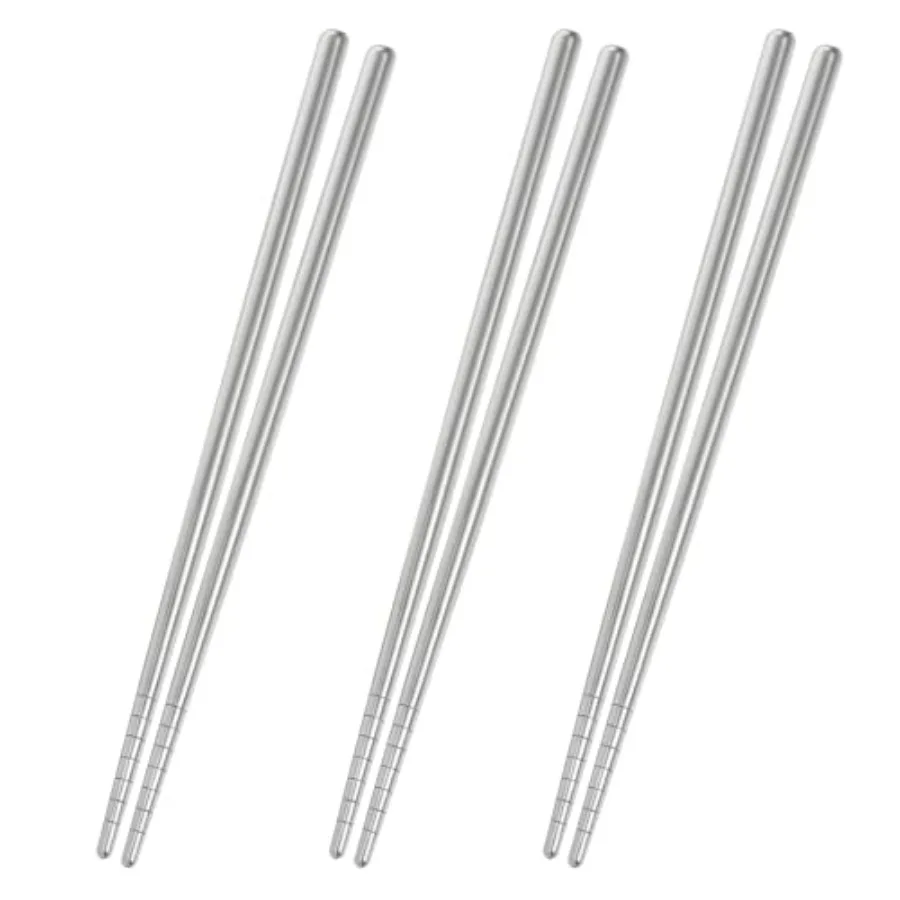 

Titanium Chopsticks Reusable 3 Pairs Chopsticks Dishwasher Safe NonSlip Titanium Chopsticks Present Set Travel Camping And Hiki