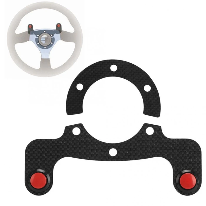 Steering Wheel Horn Button, Carbon Fiber External Horn Button Kits For 6 Bolts Steering Wheel (Dual Button )