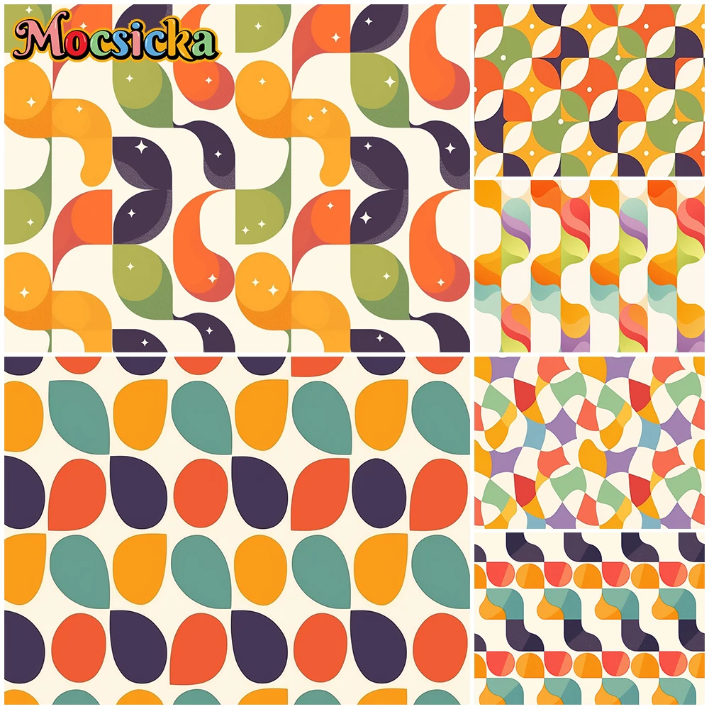 

Mocsicka Geometric Art Patterns Backdrops Photography Shooting Props Colorful Flooring Backgrounds Decor Studio Banner Photocall