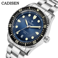 CADISEN Mechanical Automatic Watch Luxury Sapphire Japan MIYOTA 8215 Blue Wristwatch Ceramic Ring Waterproof Gift Men Watch