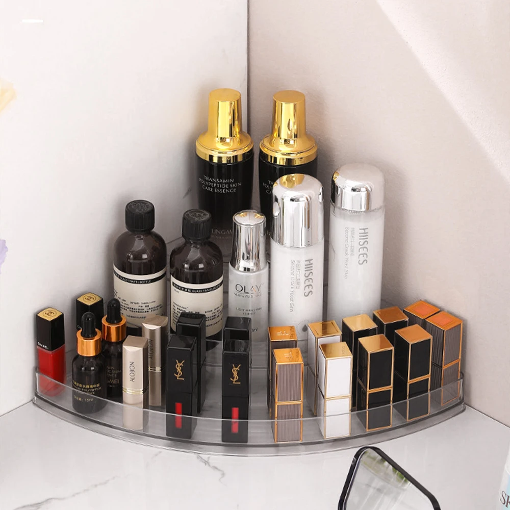 3 Tier Desktop Makeup Shelf PET Cosmetic Organizer Perfume Storage Rack Doll Display Stand Kitchen Bathroom Seasoning Organizer