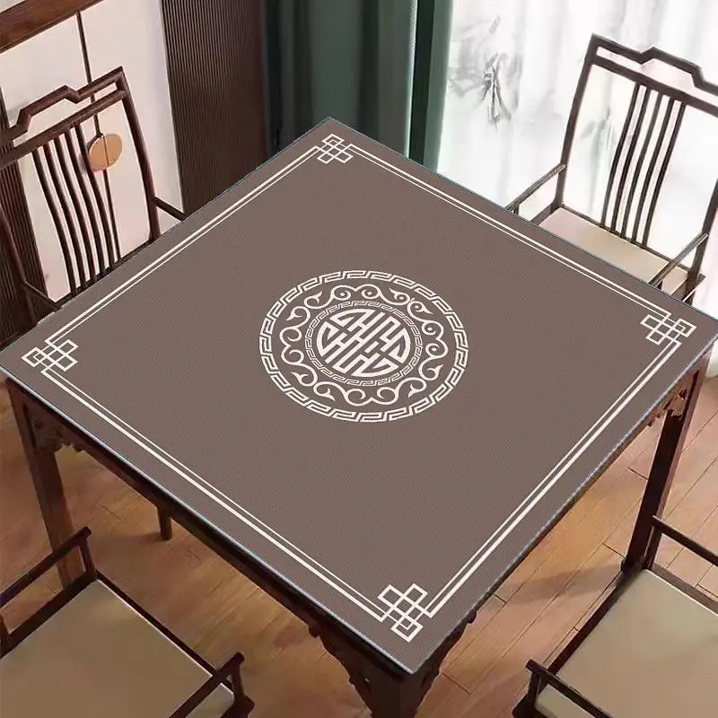 Green Auspicious Mahjong Table Mat Anti-Slip Noise Reduction for Card Game Table Playing Room Home Decor Game Room Home Decor