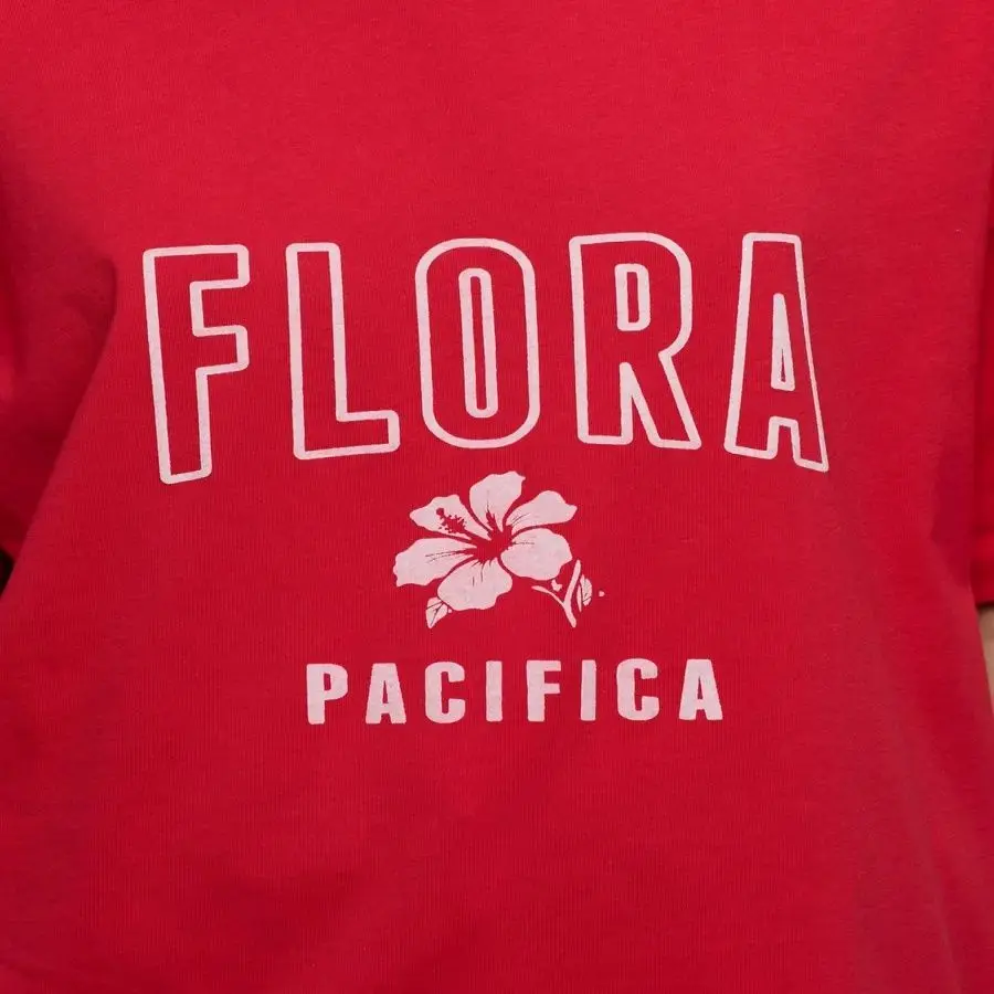 100% pur coton confortable été rouge T-shirts Chic Design flore Unique imprimé Simple ample élégant hauts rue mode dame