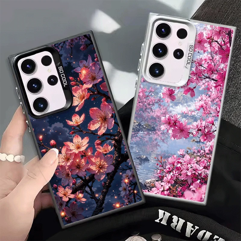 Dreamy Night Cherry Blossom Tree Shockproof Phone Case for Samsung Galaxy S26 Edge S25 Ultra S24 FE S23 Plus S21 Cover Anti Fall