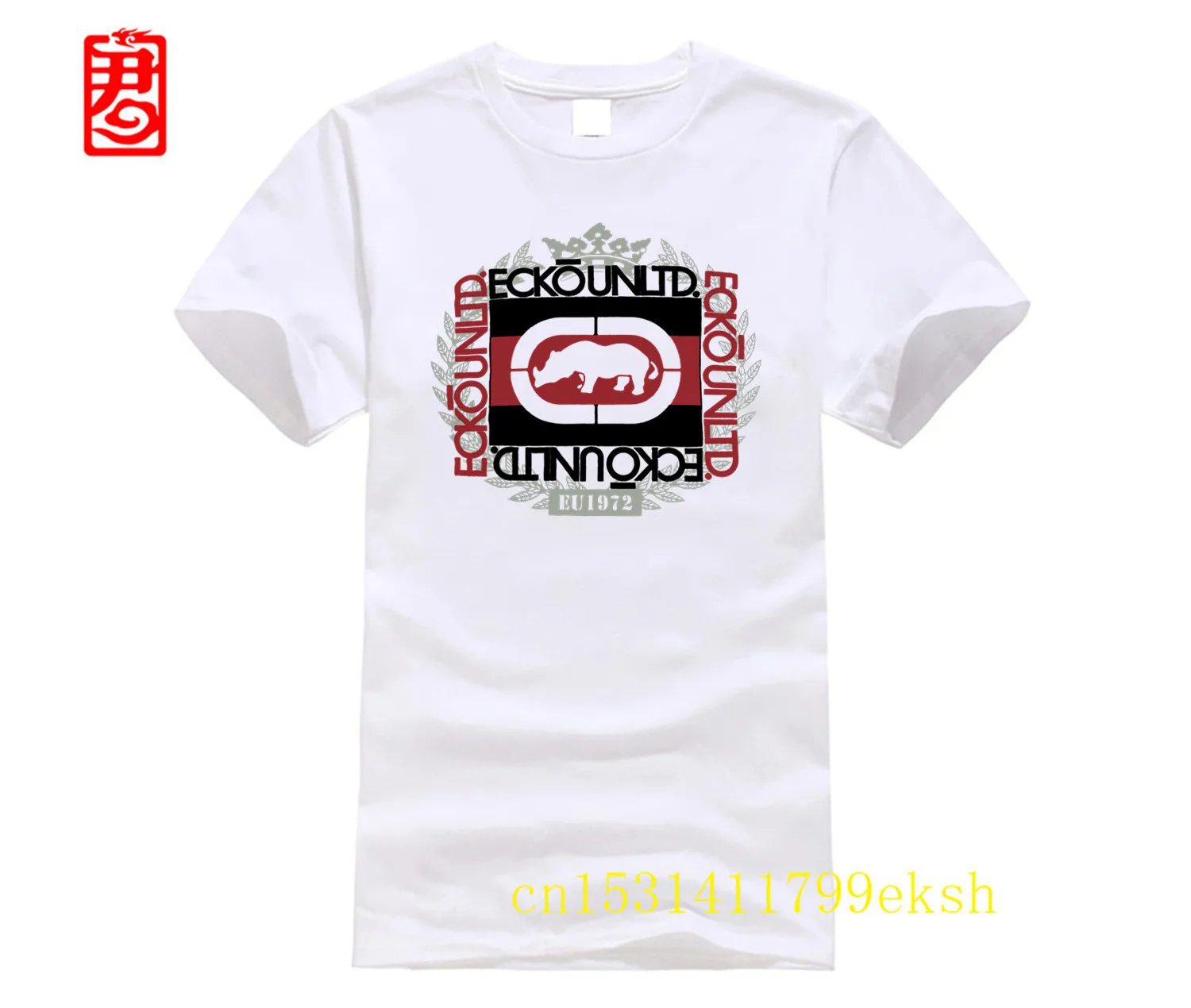 Ecko_Unltd print O neck sleeve male cotton Tees shirts Print T Shirt Short Sleeve Cotton Tops Tees