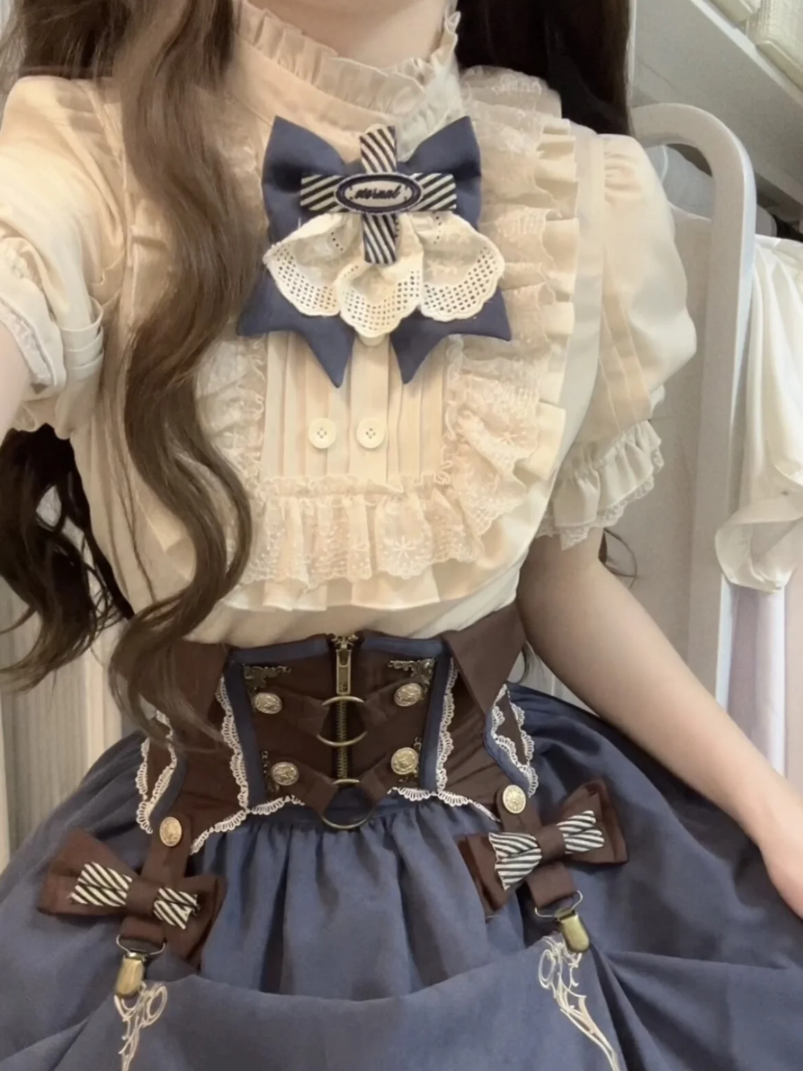 

Vintage Gothic Lolita Dress Set Women Sweet Princess Puff Sleeve Shirt Girdle Y2k Skirt 3 Piece Set Punk Halloween Party Outfits