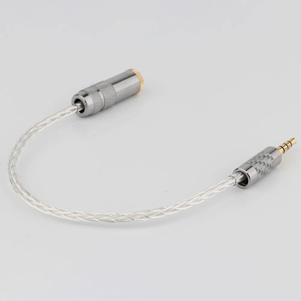 8cores occ Copper 2.5mm  to 3.5mm TRRS Balanced Female Audio Adapter Cable 3.5mm to 2.5mm