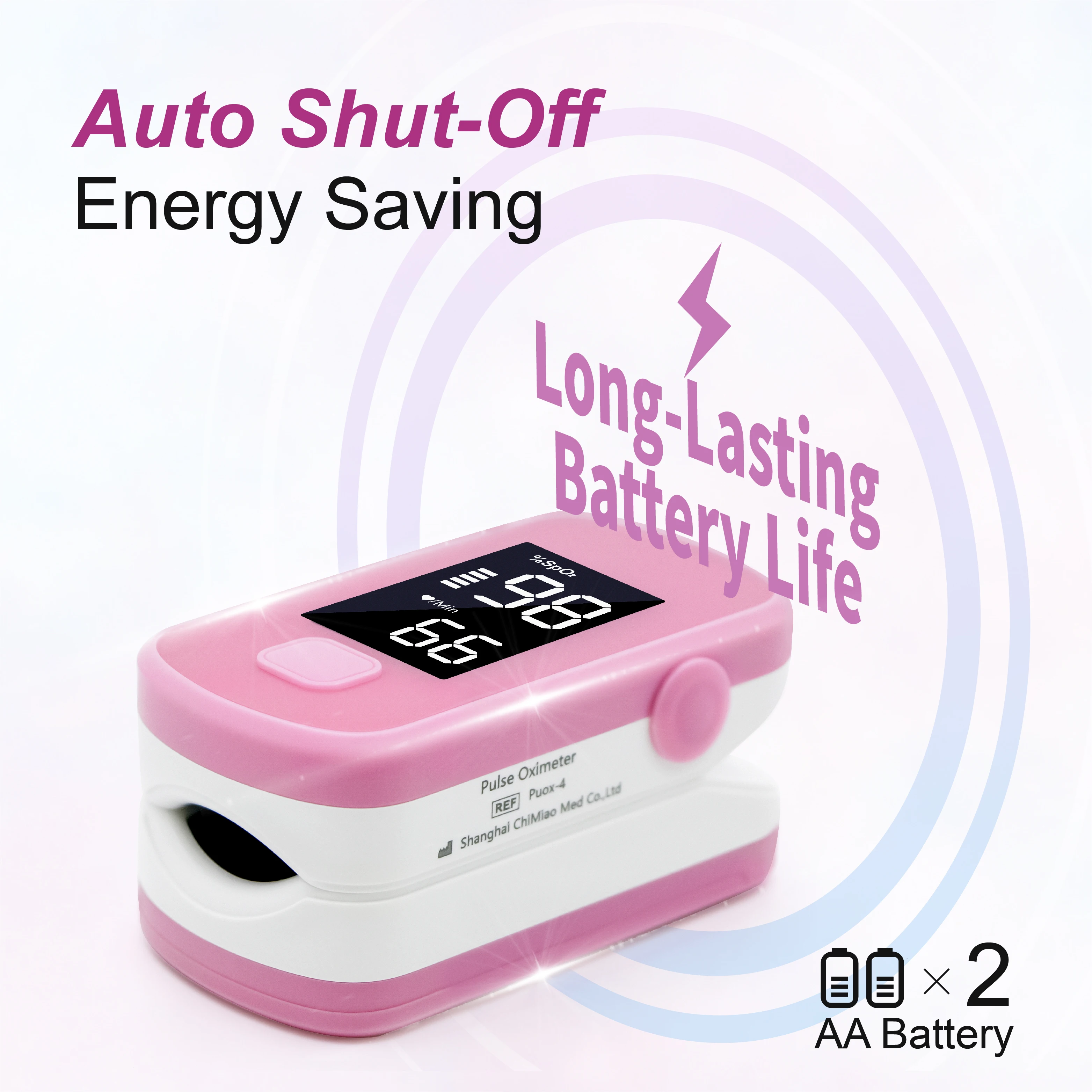 Accurate Pink Fingertip Pulse Oximeter Spo2 Pulse Rate LED Display Rapid Measurement for Home Use Pulse Oximetro