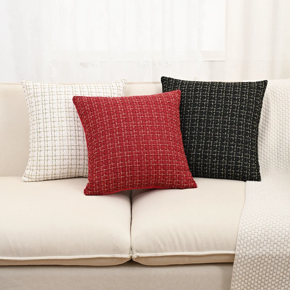 

Red Plaid Light Luxury Throw Pillow Cover Festive Sofa Cushion Cover Couch Pillowcase Suitable for Home Decoration 30x50/45x45cm