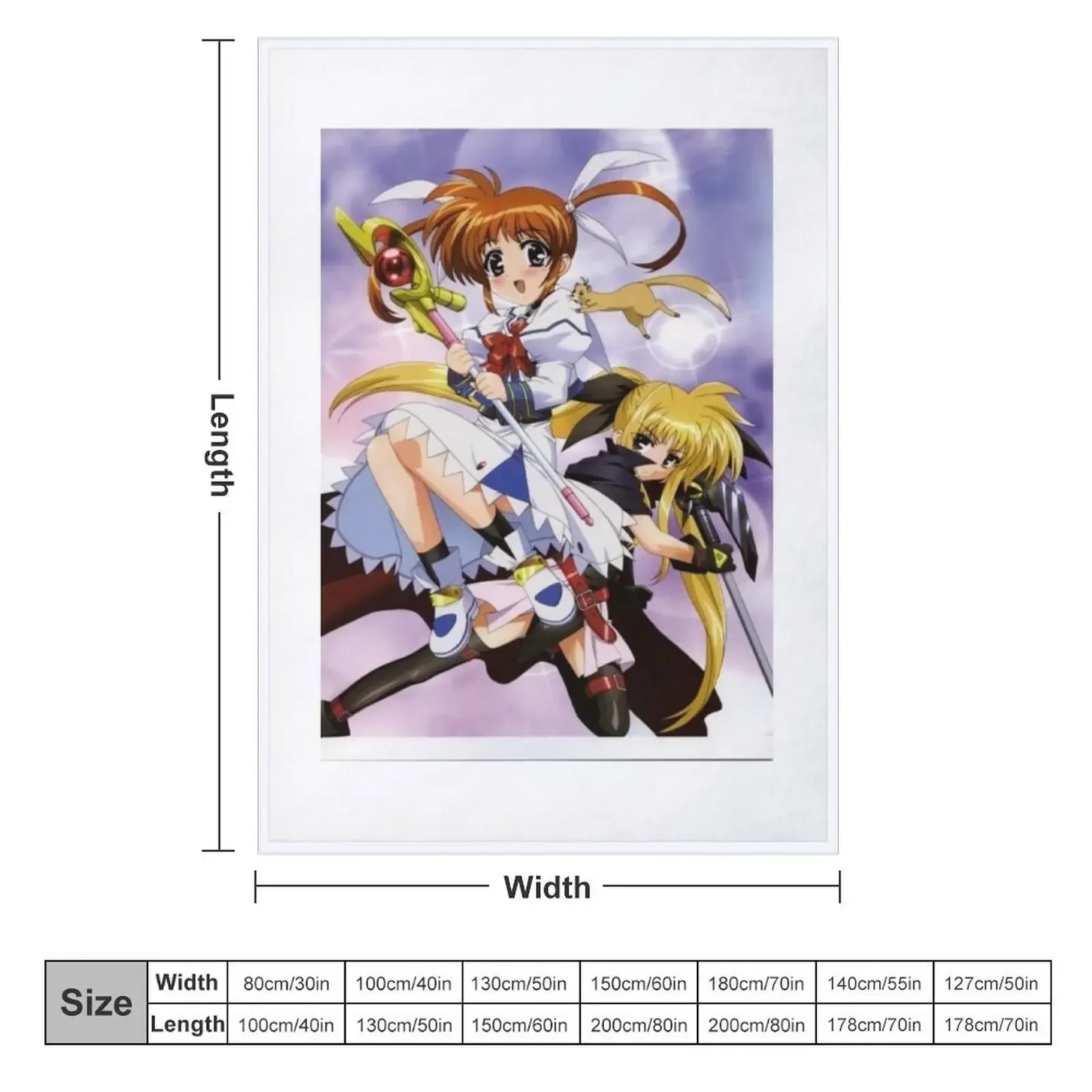 Takamachi Nanoha and Fate Testarossa Harlaown (Mahou Shoujo Lyrical Nanoha StrikerS) Throw Blanket Comforter Blankets