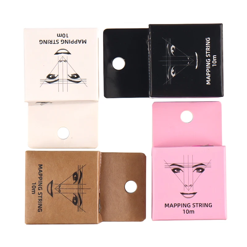 4 colori sopracciglio tatuaggio filo marcatore filo righello linea ausiliaria disegno con inchiostro posizionamento linea di mappatura scatola strumenti per sopracciglia