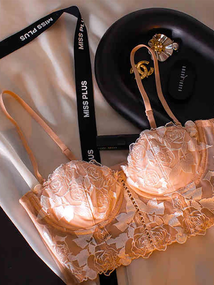 Conjunto de sujetador de encaje de 2 piezas para mujer, conjunto de ropa interior con aros y bragas con liga, tangas de malla sexis, conjunto de lencería, ropa nueva