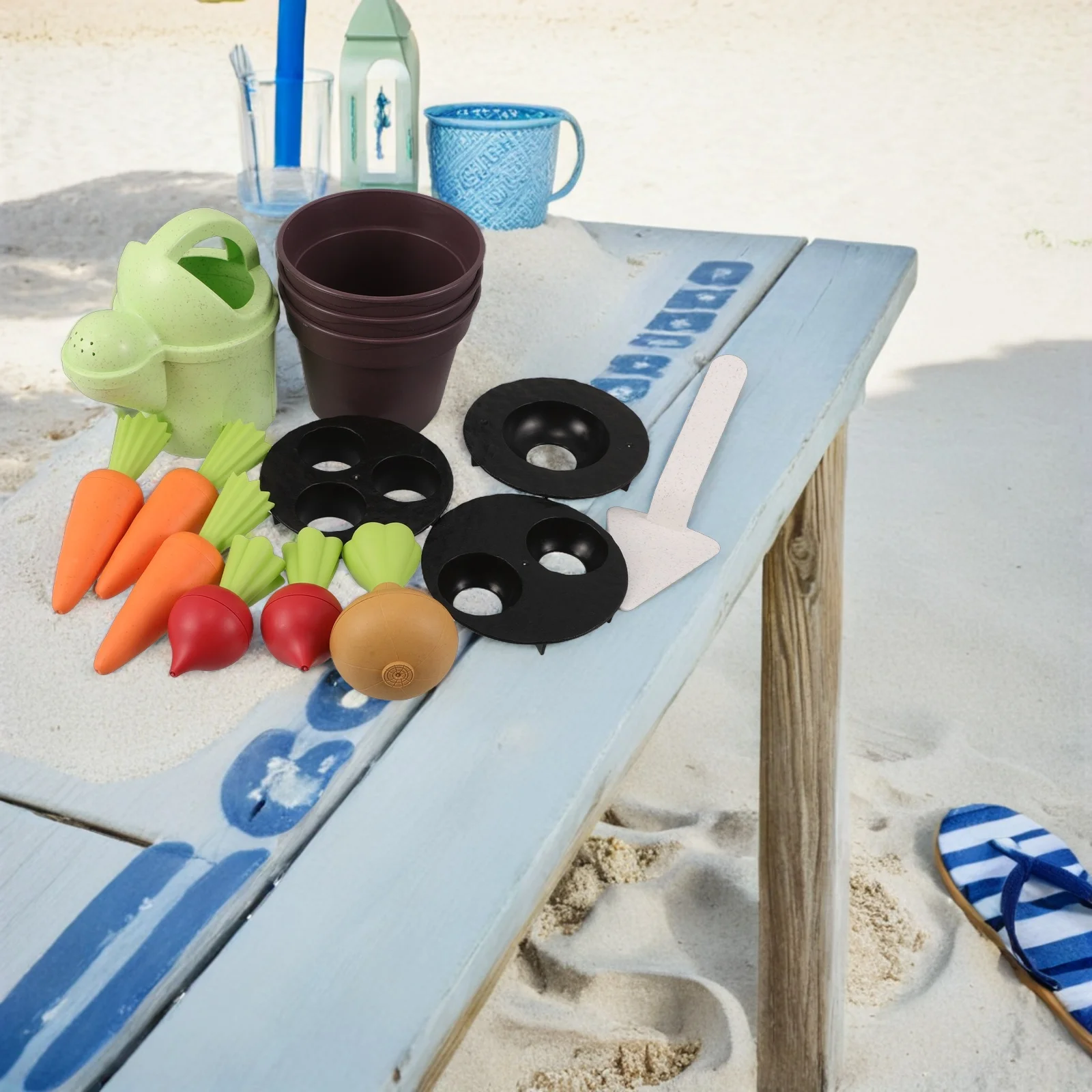 1 مجموعة أدوات حفر الرمال الشاطئ للأطفال حديقة سقي وعاء التظاهر الجزرة زراعة مجموعة في الهواء الطلق ساحة مجرفة اللعب مزرعة #4