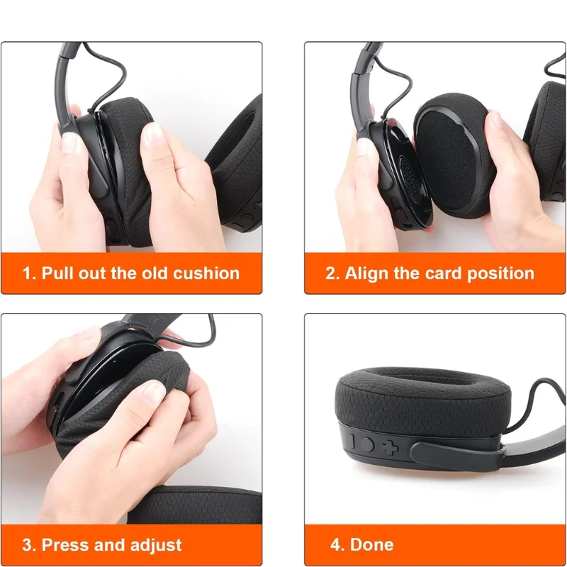 Ersatz-Ohrpolster passend für Skullcandy Crusher Wireless, Crusher Evo, Crusher ANC, Hesh 3 Kopfhörer, Ohrpolster, Ohrmuscheln, Headset – Detail 5