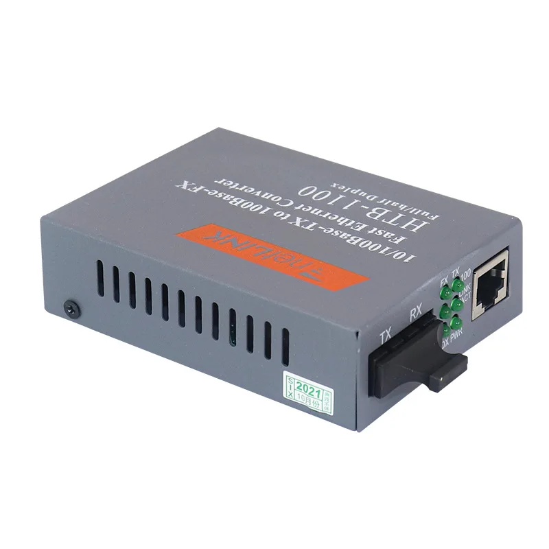 2pcs/Lot HTB-1100 Optical Media Converter 10/100Mbps RJ45 Multimode Duplex Fiber 2KM SC