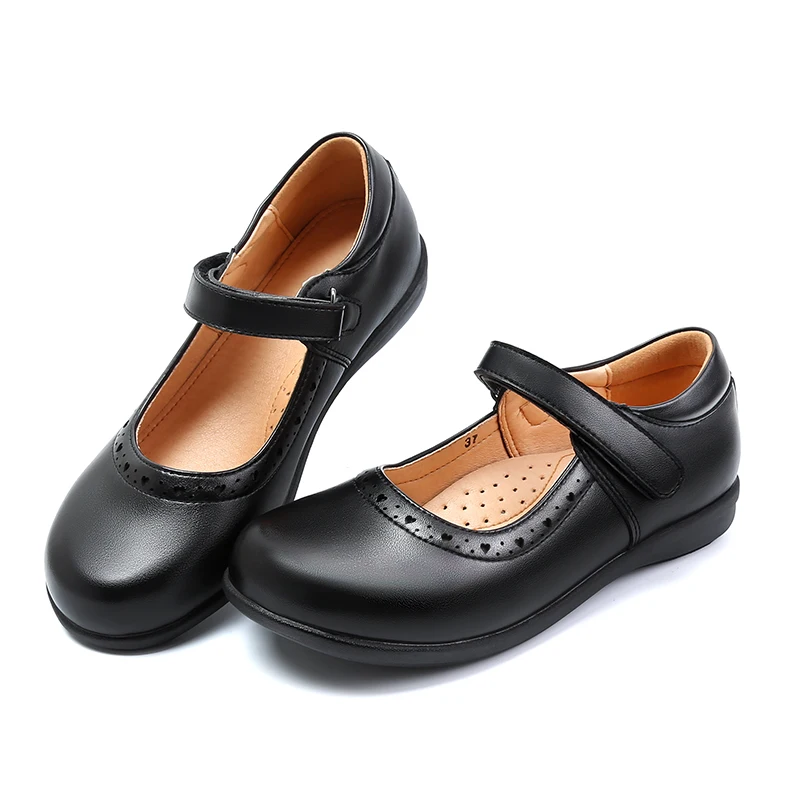 Female Shoe Girl Shoes Black Middle School Student Soft Bottom Comfortable Flat Princess Girls Children\'s Mother Kids Mary Jane