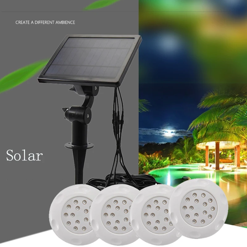 

IP68 Solar Power Swimming Pool Light 2 Years Warranty High Quality Decorative Lmap Resin Fileld PC Anti UV Material