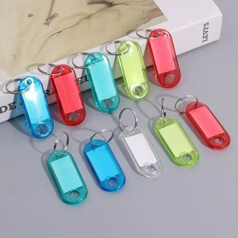 Double-sided Transparent Plastic Waterproof Marking Car Keychain Convenient Practical Key Ring Label Classification Number Plate