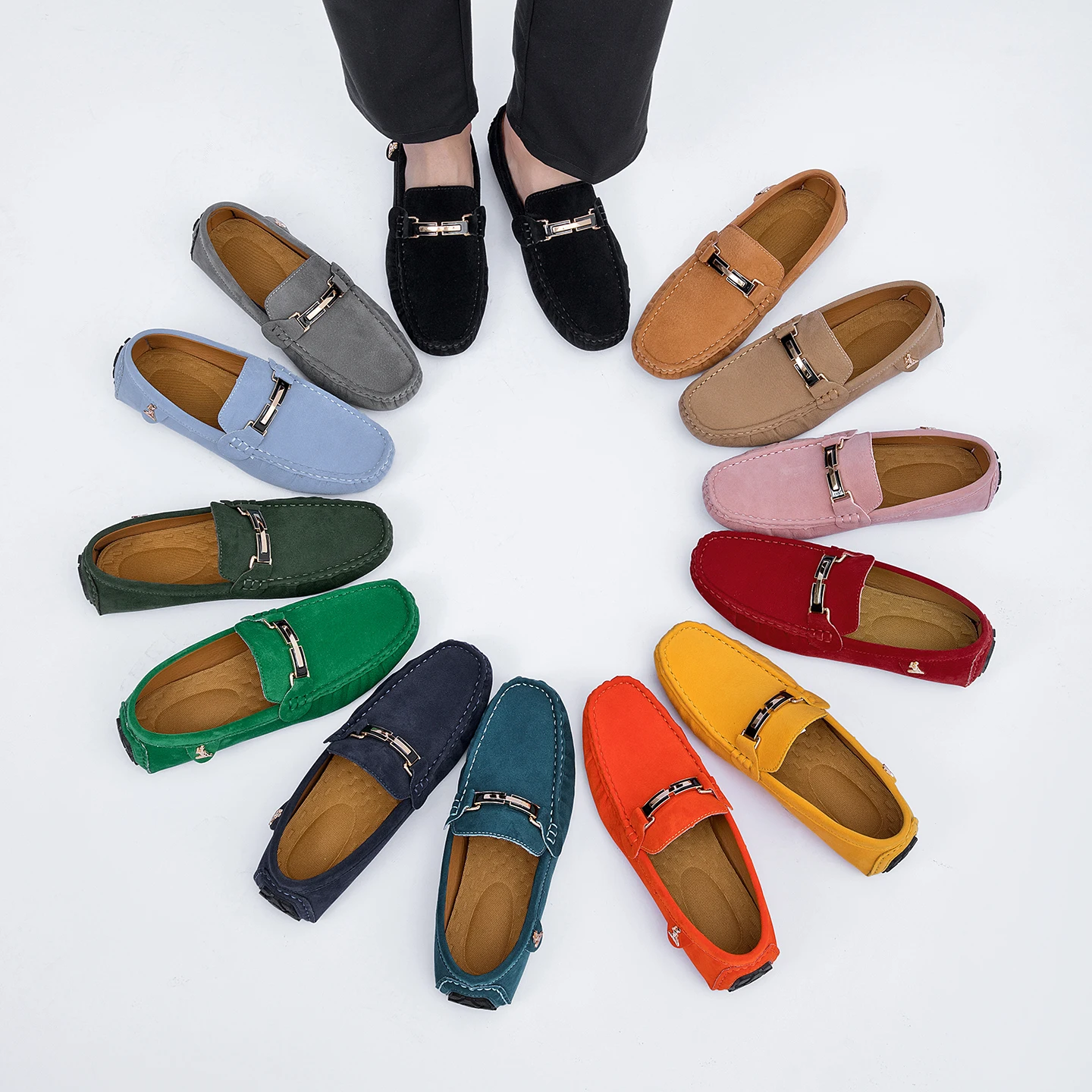 Plus Size 50 Suede Leather Shoes Men Loafers Comfortable Unisex Casual Shoes Men Driving Shoes Moccasins Men Flats Footwear