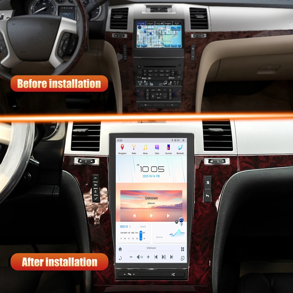 Per Cadillac Escalade 2007 - 2015 lettore Audio Radio DVD per auto Android con navigazione GPS per auto