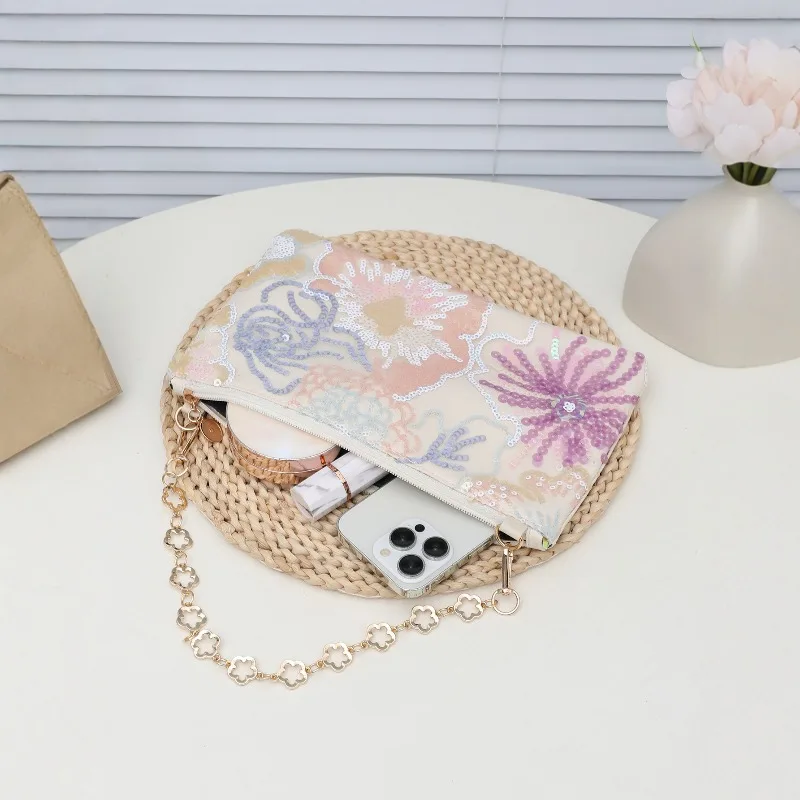 حقيبة يد فاخرة مطرزة بالترتر ذات سعة عالية حقيبة كتف صيفية طراز جديد للنساء