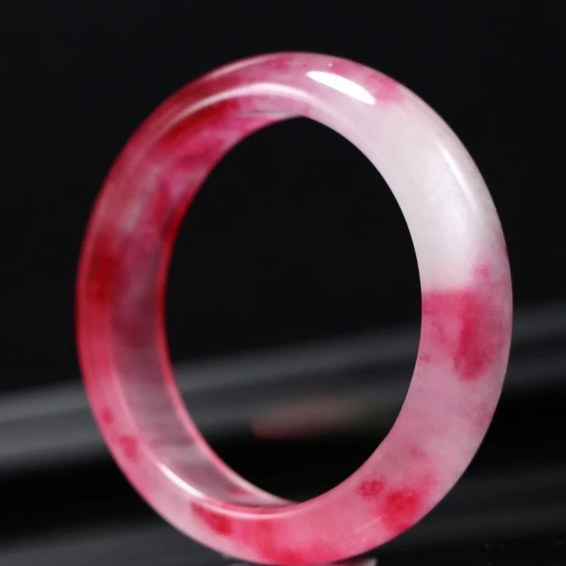 New Ice Seed Yu Bracelet Blood Yu Stone Pure Red Jade Piao Hua Yu Bracelet Women's