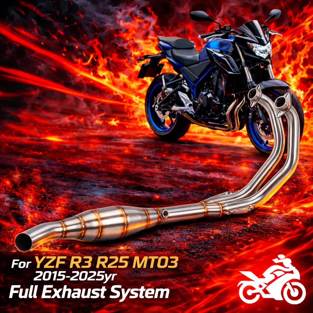 

Motorcycle Exhaust R25 R3 Exhaust System Stainless Steel Front Link Pipe Muffler Slip On 51mm DB Killer Original Connection Part