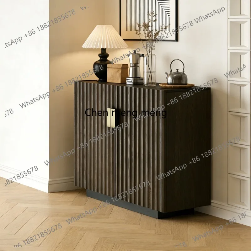 

Italian light luxury high-end living room sideboard, solid wood wall-against storage cabinet, entrance storage cabinet