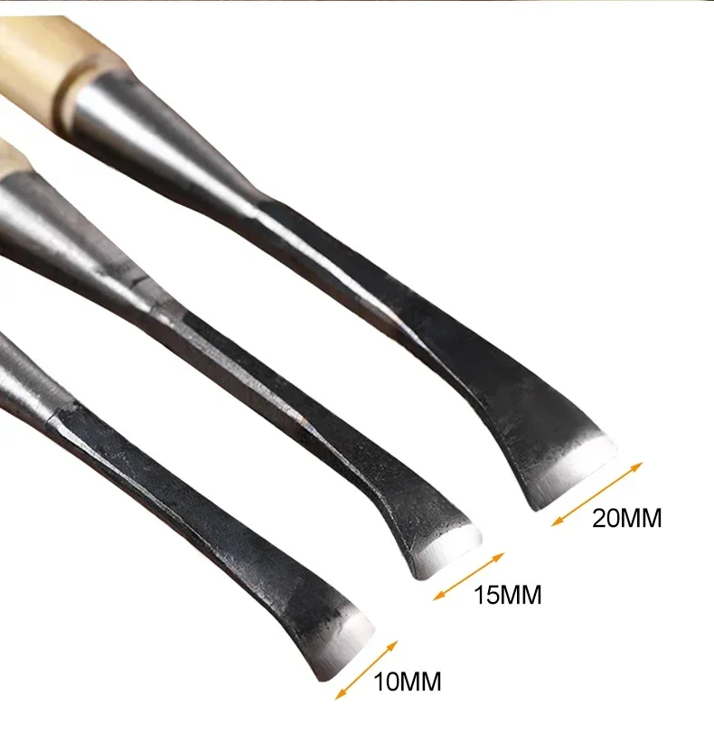 10/15/20mm Hand Chisel Professional Woodworking Carving Wooden Spoon Making Hand Tools DIY Warping Head Carving Knife