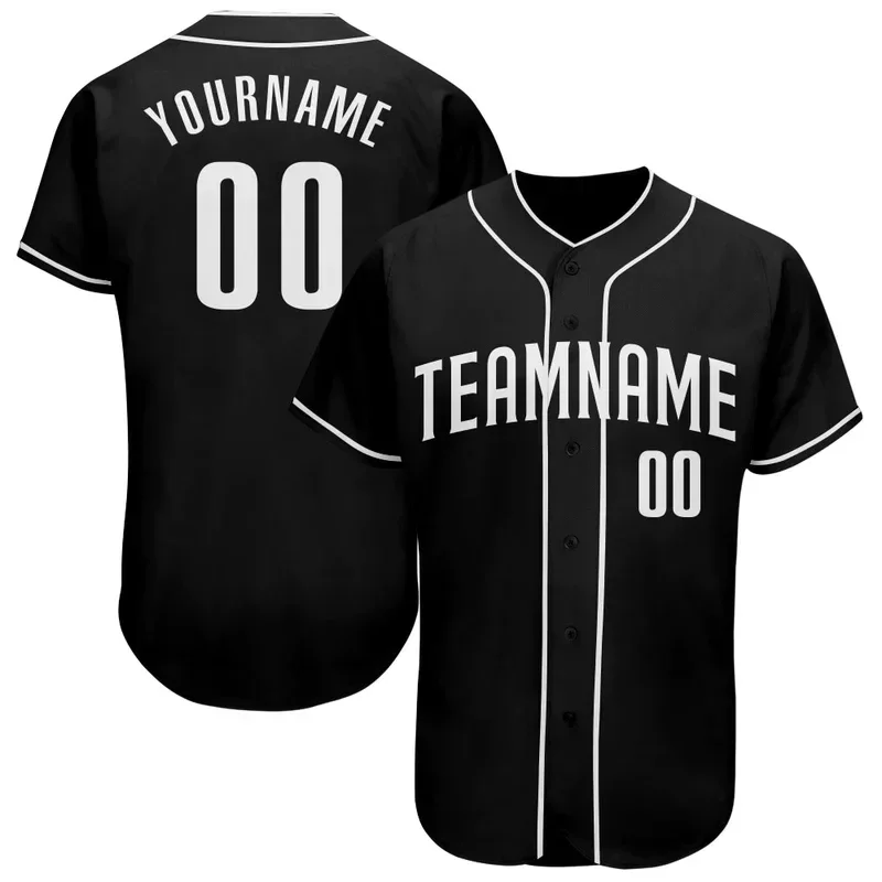 Camiseta de béisbol personalizada negra para hombres y mujeres, camisa con estampado 3D, camisas informales para equipo, camisetas Unisex de Hip Hop