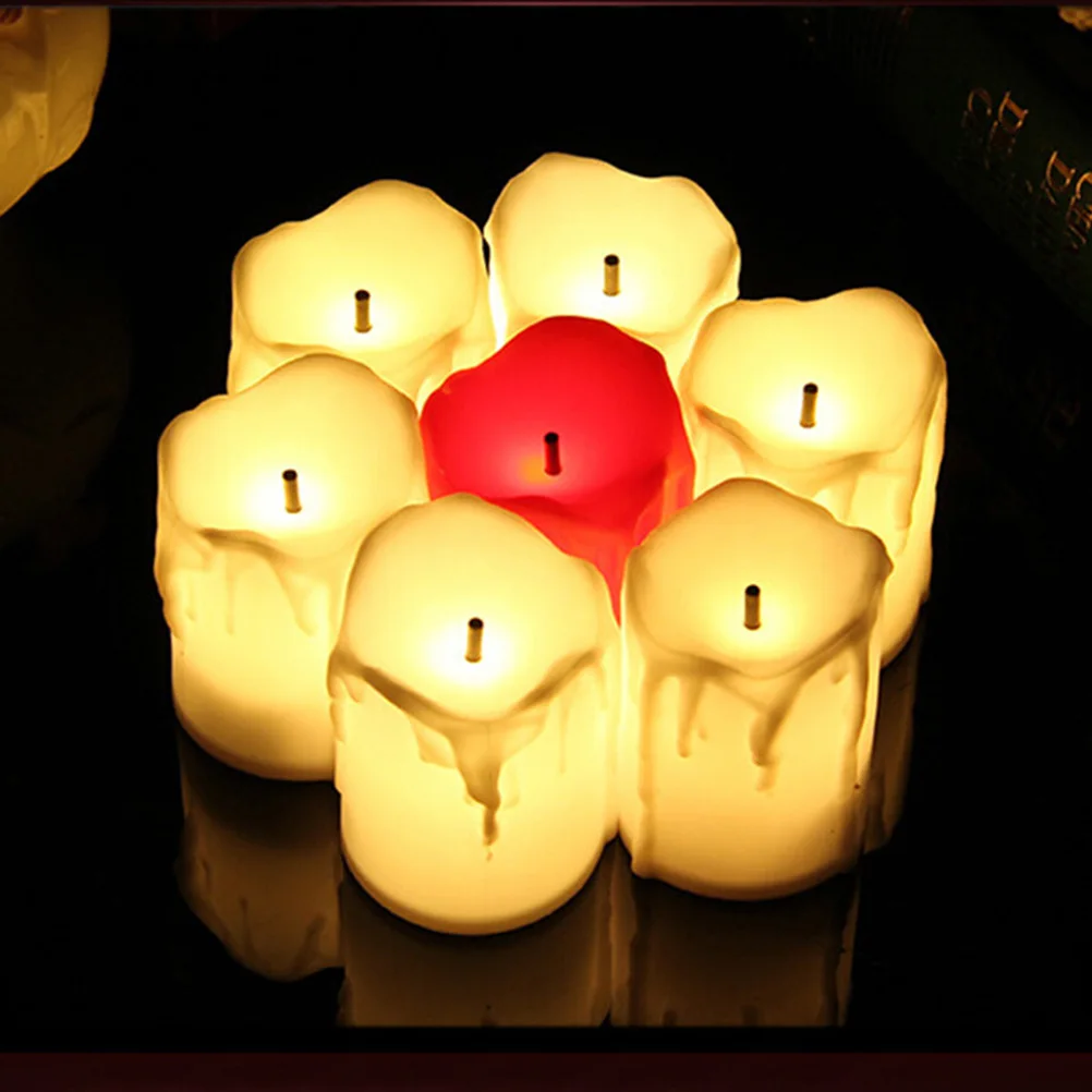 5pcs Led Electronic Candles Flameless Operated Realistic Flickering Lamps For Party Home Decor (Beige Shell
