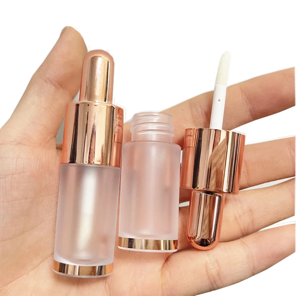 2ml Lip Gloss Bottle Rose Gold Silver Cap Eyedropper Shape lip glaze cosmetic packaging Container